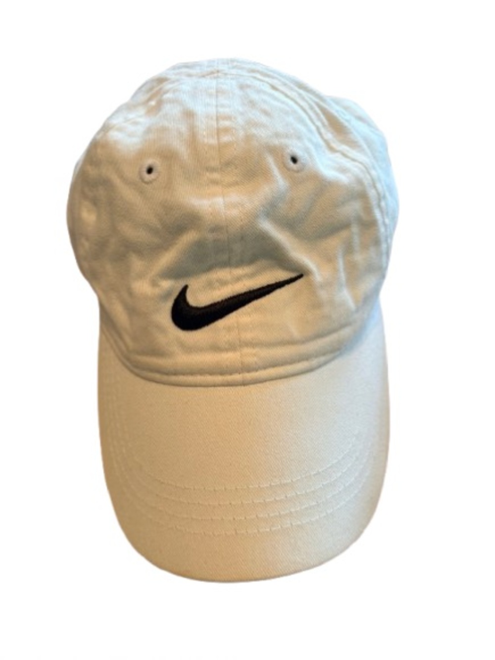 Nike Kids White Cap with Black Swoosh Logo